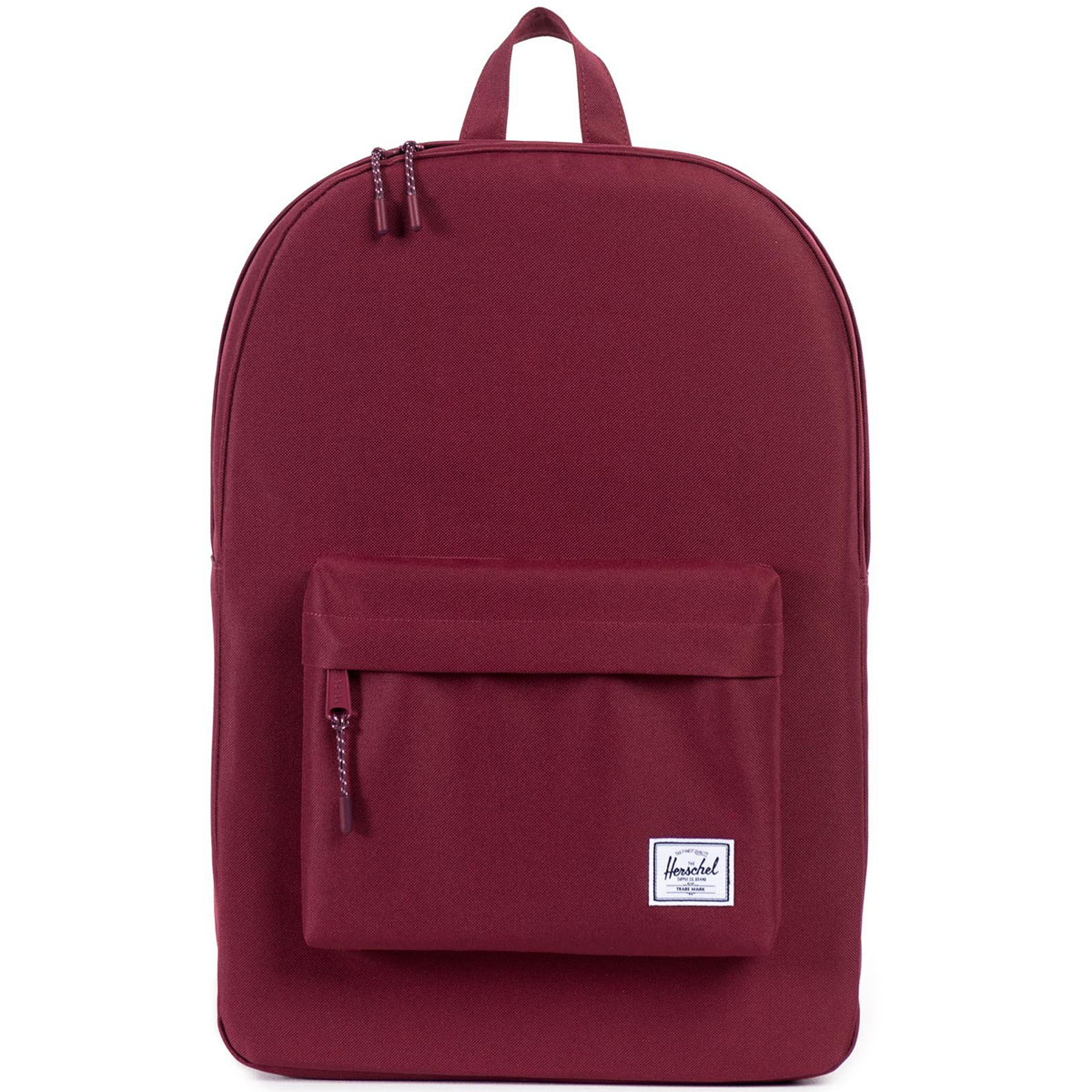Рюкзак городской Herschel Classic (A/S), цвет: бордовый. 828432064618828432064618 Рюкзак городской Herschel Classic (A/S), цвет: бордовый. 828432064618828432064618Рюкзак Herschel Classic целиком и полностью оправдывает свое название, выражая совершенство в лаконичных и идеальных линиях. Этот рюкзак создан для любых целей и поездок и отлично впишется в абсолютно любой стиль. Основное отделение закрывается на застежку-молнию. Внешняя сторона дополнена накладным карманом на застежке-молнии. Лямки регулируются, что позволяет менять положение рюкзака на спине.
