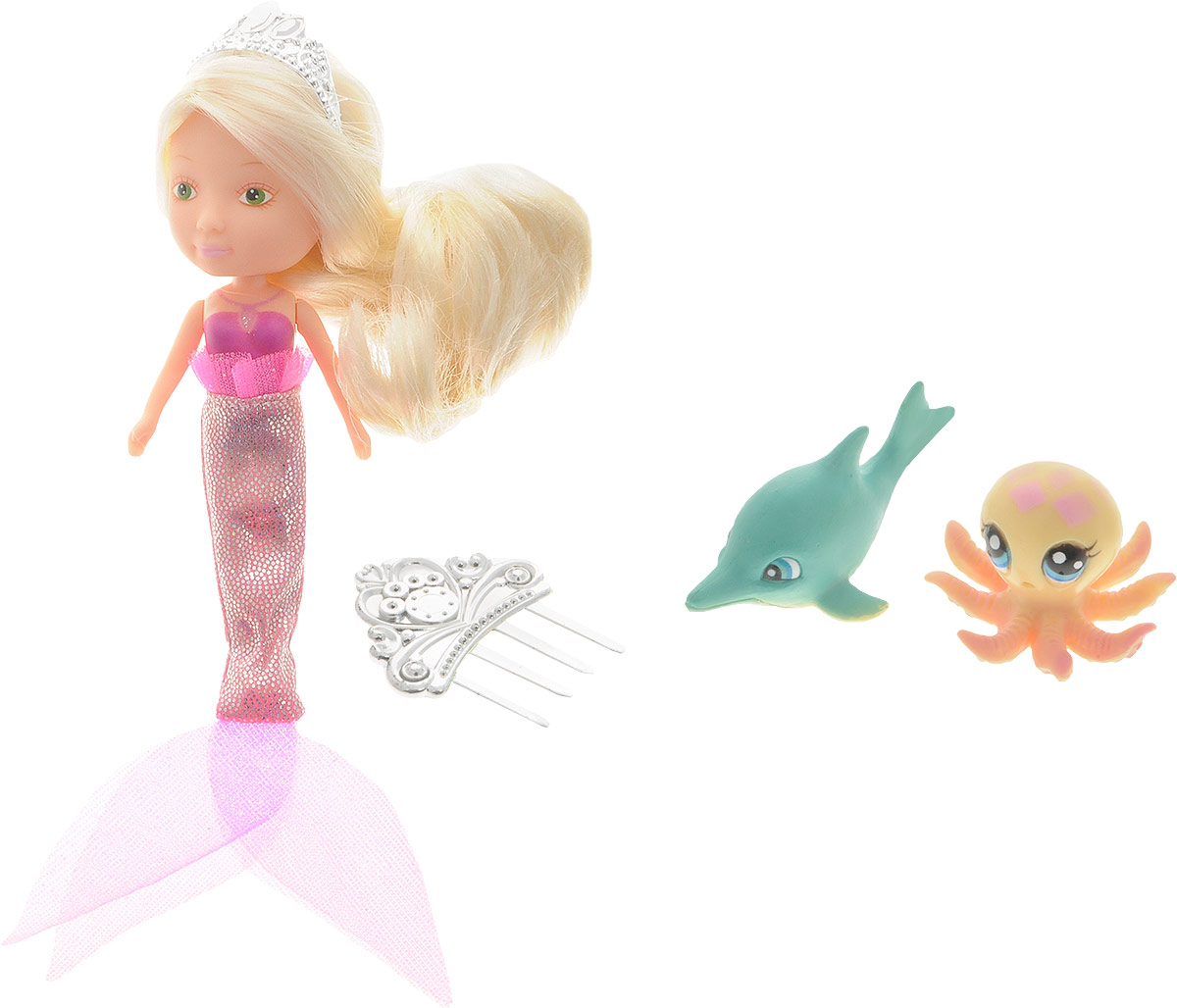 Veld-Co Игровой набор с мини-куклой Русалка и Морские обитатели