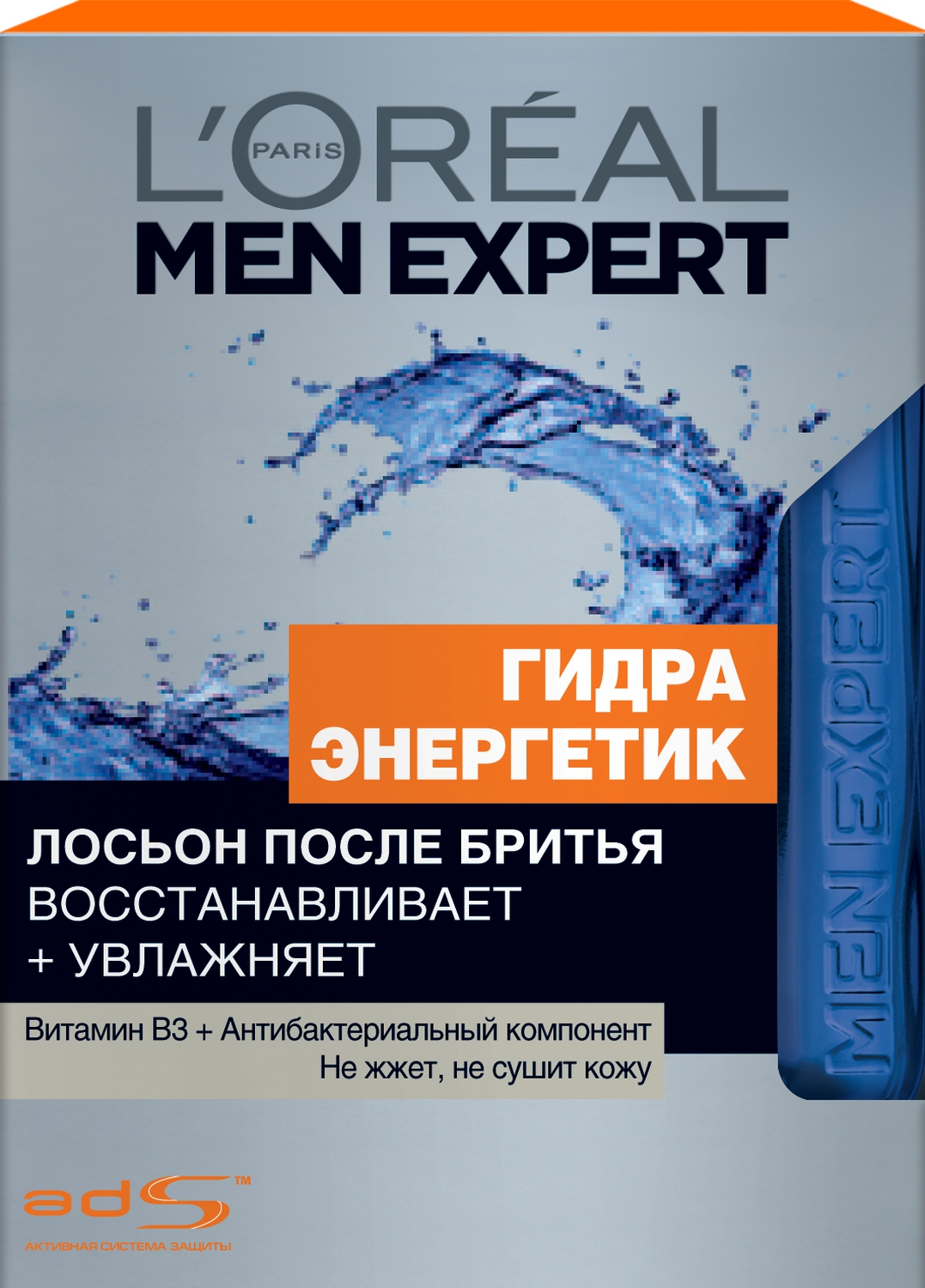 LOreal Paris Men Expert Лосьон после бритья Гидра Энергетик, с антибактериальным эффектом, увлажняющий, восстанавливающий, 100 млA7469700 LOreal Paris Men Expert Лосьон после бритья Гидра Энергетик, с антибактериальным эффектом, увлажняющий, восстанавливающий, 100 млA7469700Лосьон после бритья серии Men Expert Гидра энергетик помогает избежать образования раздражения и кожных высыпаний после бритья.Его формула обогащена антибактериальными компонентами и Витамином В3. Они оказывают ранозаживляющий, тонизирующий и дезинфицирующий эффект.