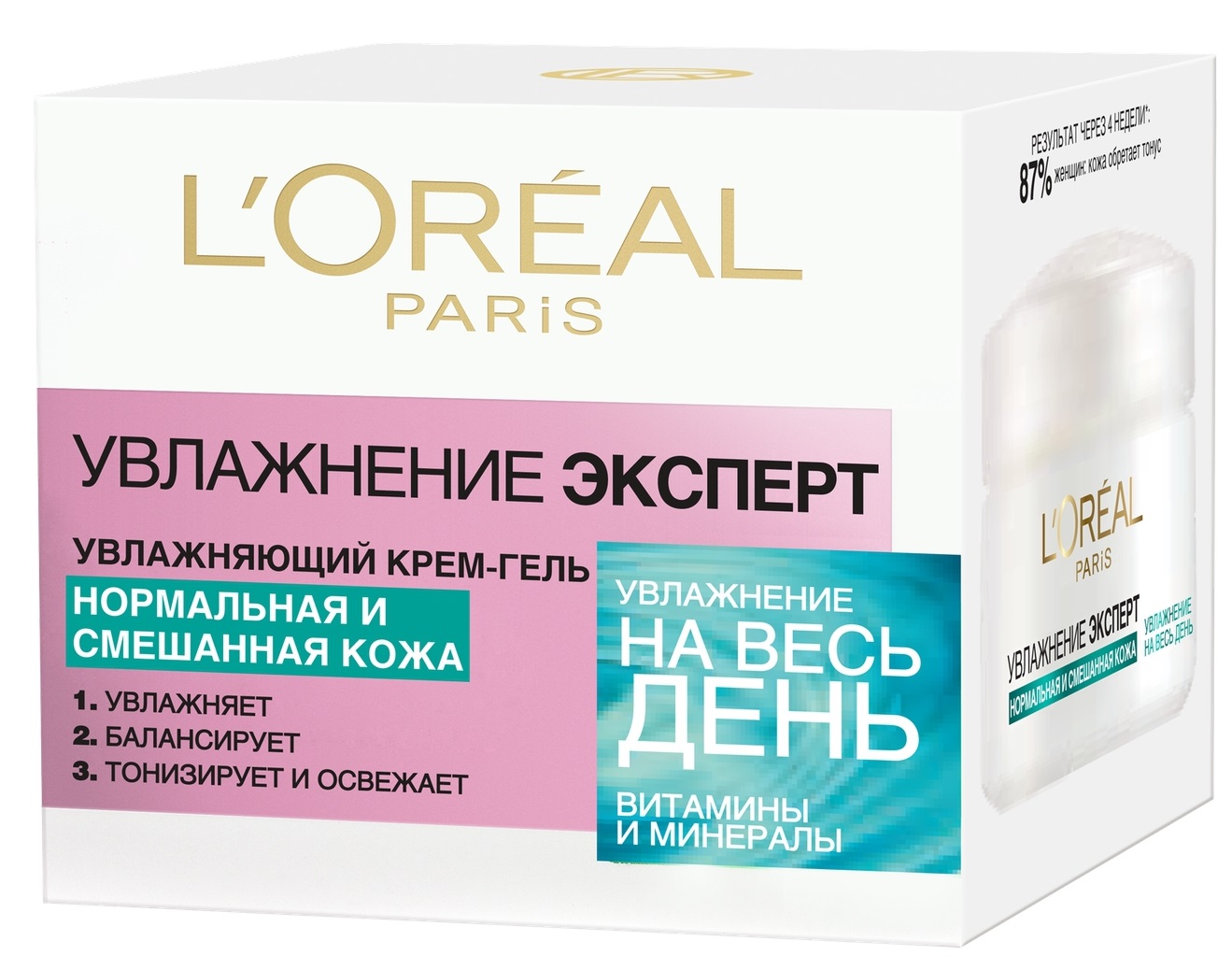 LOreal Paris Увлажнение Эксперт Дневной крем-гель для лица для нормальной и смешанной кожи, 50 млA5803016 LOreal Paris Увлажнение Эксперт Дневной крем-гель для лица для нормальной и смешанной кожи, 50 млA5803016Крем-гель «Увлажнение Эксперт» — подходящее средство для ежедневного ухода за нормальной и смешанной кожей лица. Специальный состав, обогащенный витаминами и керамидами, обеспечивает выраженный результат сразу в трех направлениях: 1) Средство интенсивно насыщает кожу влагой и удерживает ее; 2) Освежает цвет лица, придавая мягкое натуральное сияние; 3) Защищает от неблагоприятных факторов окружающей среды. После нанесения кожа мгновенно увлажнена и избавлена от чувства стянутости. Формула, обогащенная витамином В5 и Керамидом, придает коже сияние и освежает цвет лица.