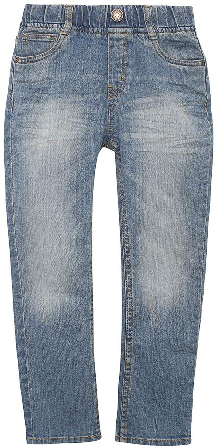 Джинсы для мальчика Sela Denim, цвет: голубой джинс. PJ-735/059-7213. Размер 110, 5 летPJ-735/059-7213 Джинсы для мальчика Sela Denim, цвет: голубой джинс. PJ-735/059-7213. Размер 110, 5 летPJ-735/059-7213Стильные джинсы для мальчика Sela выполнены из качественного эластичного хлопка с эффектом потертостей. Джинсы зауженного кроя и стандартной посадки на талии имеют широкий пояс на мягкой резинке, дополненный шлевками для ремня. Изделие оформлено имитацией ширинки и декоративной пуговицей. Модель представляет собой классическую пятикарманку: два втачных и один маленький накладной кармашек спереди и два накладных кармана сзади