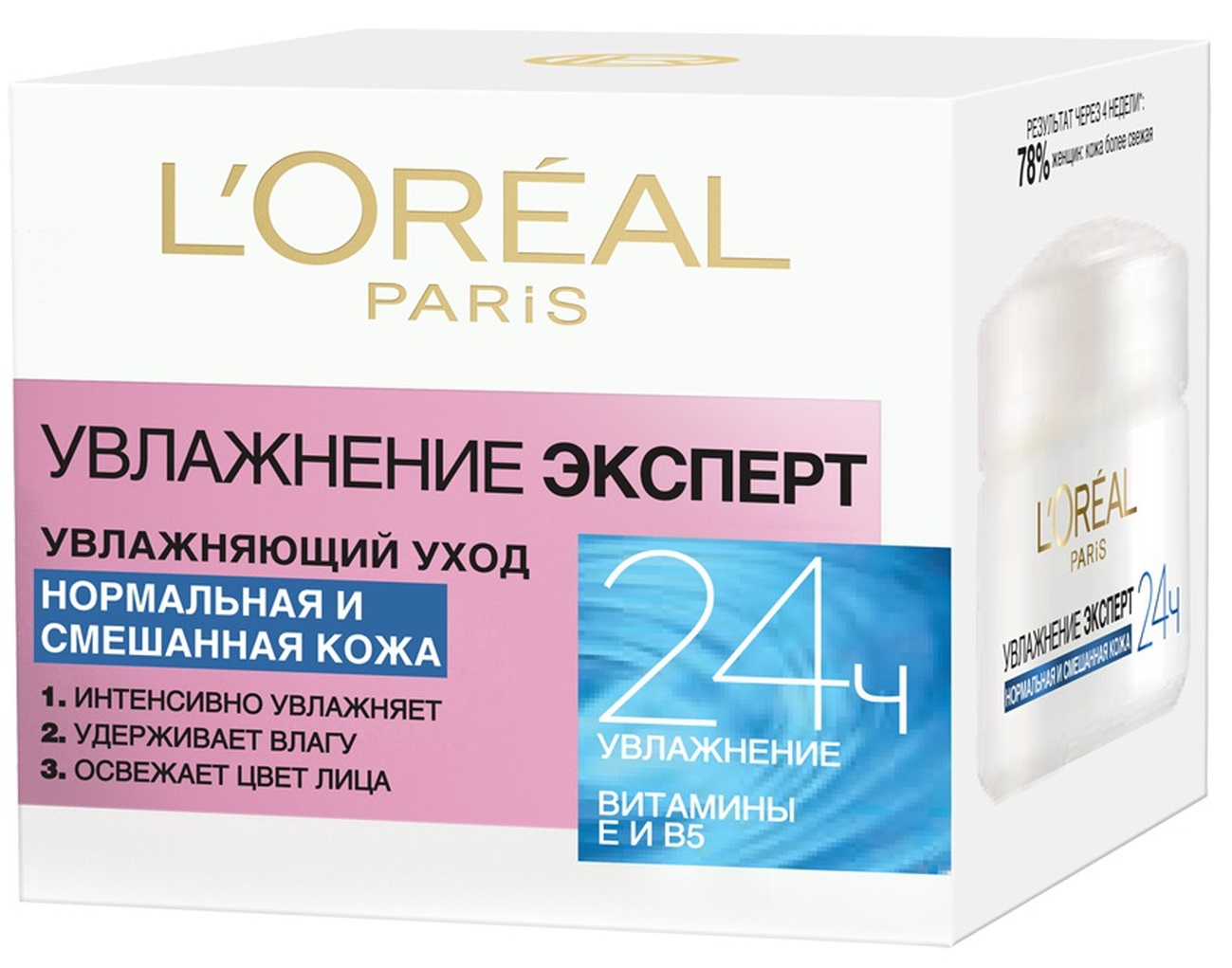 LOreal Paris Увлажнение Эксперт Дневной крем для лица для нормальной и смешанной кожи, 50 млA4509916 LOreal Paris Увлажнение Эксперт Дневной крем для лица для нормальной и смешанной кожи, 50 млA4509916Крем для лица «Увлажнение Эксперт» — отличное средство для базового ежедневного ухода за нормальной и комбинированной кожей. Профессиональная формула, включающая в себя витамин B5 и Керамиды, оказывает тройное действие:1) Интенсивно увлажняет кожу и защищает от вредного влияния окружающей среды; 2) Освежает цвет лица, придавая нежное естественное сияние; 3) Дарит вашей коже комфорт, гладкость и эластичность.