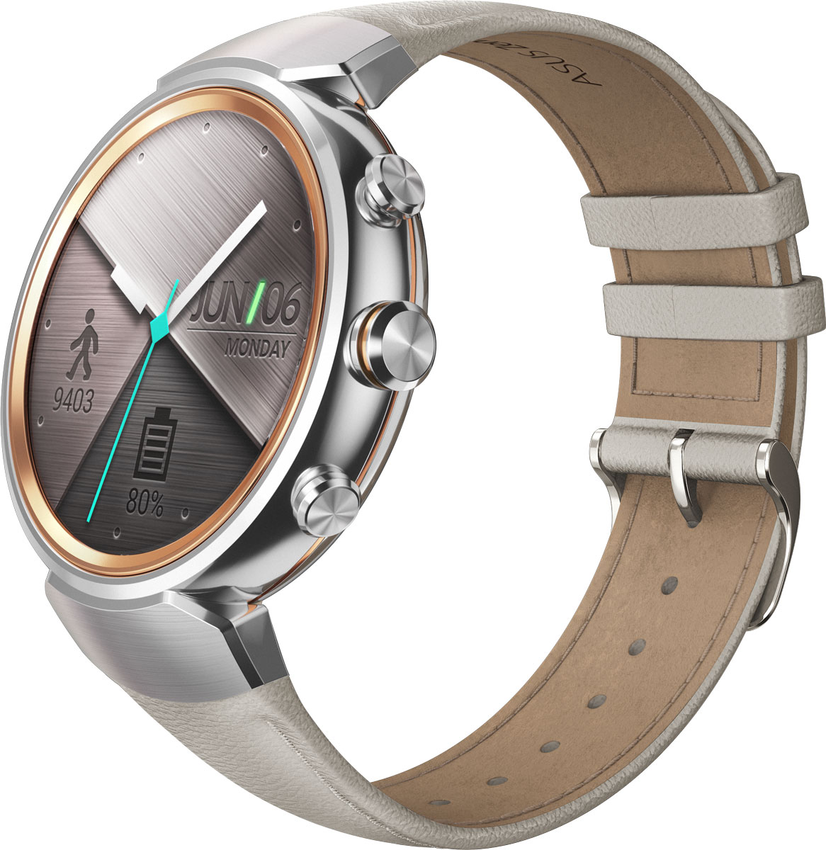 ASUS ZenWatch 3 WI503Q, Beige смарт-часыWI503Q-2LBGE0006 ASUS ZenWatch 3 WI503Q, Beige смарт-часыWI503Q-2LBGE0006ASUS ZenWatch 3 - это современное цифровое устройство, выполненное в соответствии с давними традициями часового искусства из высококачественных материалов и с вниманием к каждой детали. Эти часы умеют делать гораздо больше, чем просто показывать время, а благодаря широким возможностям по персонализации их интерфейса вы легко можете настроить их по своему вкусу. Длительное время автономной работы и технология быстрой подзарядки аккумулятора делают ASUS ZenWatch 3 по-настоящему мобильным устройством, которое всегда будет готово к работе.Своим внешним видом ASUS ZenWatch 3 ближе к традиционным часам, чем к современным цифровым гаджетам. Их стильный дизайн вдохновлен образом солнечного затмения, а широчайшая функциональность реализована с безупречным мастерством.Корпус часов ZenWatch 3 изготовлен из ювелирной нержавеющей стали марки 316L, которая наделяет их не только превосходным внешним видом, но и долговечностью, ведь ее прочность на 82% выше по сравнению с обычной сталью. Высокий статус устройства подчеркивает тонкая отделка оправы.В облике нового устройства ASUS можно отметить необычные для умных часов элементы, а именно три боковых кнопки. Верхняя кнопка является программируемой. Она предоставляет доступ к любимому приложению или функции. Средняя кнопка переключает часы в различные режимы работы, а нижняя моментально активирует специальный энергосберегающий режим.Ремешок часов ZenWatch 3 изготавливается из натуральной кожи, обработанной по традиционной итальянской технологии. Он придает устройству великолепный внешний вид и обеспечивает максимальный комфорт при ношении.Три визуальных темы и более 50 эксклюзивных вариантов циферблата, с которыми поставляются часы ZenWatch 3, позволяют легко настроить их внешний вид по своему вкусу.Часы ZenWatch 3 помогают структурировать различную информацию - сообщения от друзей, напоминания о запланированных встречах, прогноз погоды и многое другое - и выдают ее в нужный момент в удобном для восприятия формате.ZenWatch Manager - это приложение для смартфонов, которое предназначено для управления различными функциями часов ZenWatch 3. С его помощью можно выбрать циферблат и вывести на экран до трех информационных виджетов.Работая совместно с аналогичным приложением для смартфона, фитнес-приложение ASUS ZenFit автоматически подсчитывает количество сделанных пользователем шагов и представляет четкую картину его общей физической активности. С его помощью можно отслеживать выполнение упражнений различных типов (приседания, отжимания, бег) и задавать цели, которых вы стремитесь достичь своими тренировками. Причем заниматься с часами ZenWatch 3 можно в любую погоду. Обычный ливень для них не представляет никакой опасности, ведь они обладают рейтингом водостойкости IP67, а это значит, что устройство не сломается, даже если продержать его под водой на глубине до 1 метра в течение получаса.Часы ZenWatch 3 работают на базе новейшего процессора Qualcomm Snapdragon Wear 2100, который потребляет на 25% меньше электроэнергии, чем его предшественник Snapdragon 400. Кроме того, в специальном энергосберегающем режиме, который можно активировать одним нажатием на нижнюю кнопку часов, время автономной работы устройства продлевается более чем в 2 раза. При этом также отключается сетевой интерфейс и извещения, поэтому данный режим подходит для тех моментов, когда вас нельзя беспокоить. Также стоит отметить технологию ускоренной подзарядки HyperCharge, благодаря которой можно поднять уровень заряда аккумулятора часов от 0% до 60% всего за 15 минут. Зарядное устройство обладает удобным разъемом с магнитным креплением. Для еще большей мобильности можно приобрести опциональный дополнительный аккумулятор, который увеличивает время автономной работы на 40%, ничуть не компрометируя стильный внешний вид часов.Операционная система: Android WearОперативная память: 512 MB