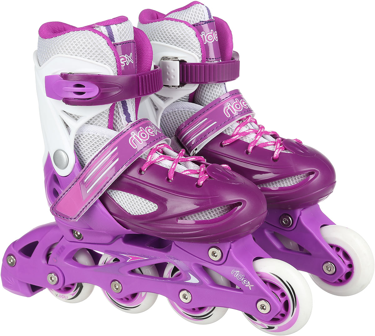 Коньки роликовые Ridex Sonny, раздвижные, цвет: фиолетовый, белый. УТ-00008099. Размер 34/37