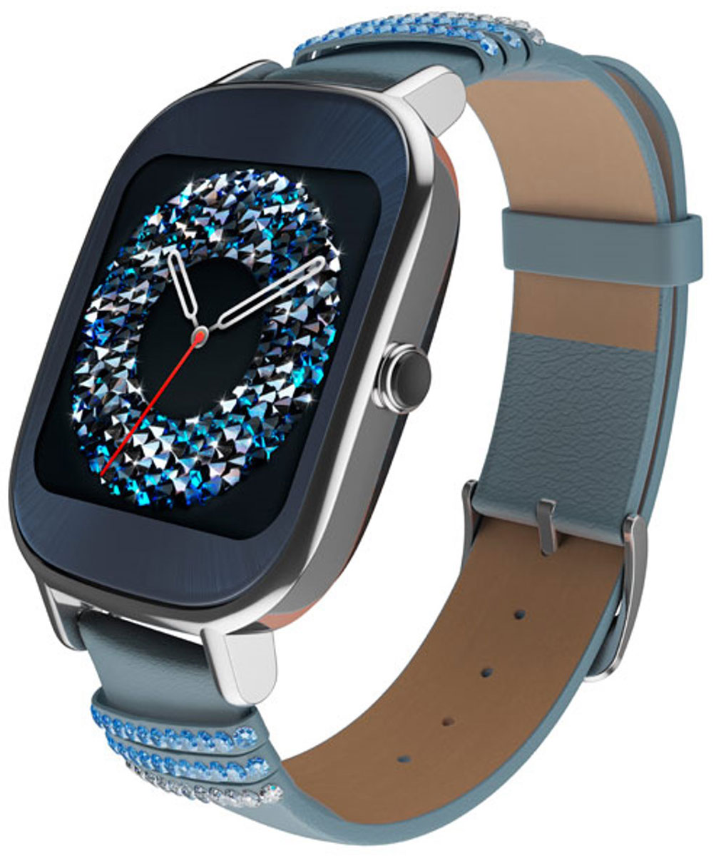 ASUS ZenWatch 2 WI502Q(BQC) Swarovski, Blue смарт-часыWI502Q(BQC)-1LSVK0012 ASUS ZenWatch 2 WI502Q(BQC) Swarovski, Blue смарт-часыWI502Q(BQC)-1LSVK0012ASUS ZenWatch 2 - традиции и инновации в одном стильном устройстве.ZenWatch 2 - это стильные часы с мощной функциональностью. Корпус часов изготавливается из высококачественной нержавеющей стали.Отражая традиционный дизайн часов, на корпусе ZenWatch 2 имеется металлическая кнопка, которая используется в качестве элемента управления.Помимо 50 стандартных циферблатов можно создавать свои собственные варианты оформления экрана часов с помощью приложения FaceDesigner.С помощью часов ZenWatch 2 можно легко обмениваться короткими текстовыми сообщениями, смайликами и рисунками с друзьями и близкими.Просматривайте важную информацию и реагируйте на нее простым прикосновением к экрану или с помощью голосовой команды.Встроенный в часы шагомер обладает высокой точностью, позволяя пользователю следить за своей физической активностью и прогрессом в достижении фитнес-целей. Также имеется функция мониторинга сна.Зарядное устройство с магнитным разъемом ускоряет подзарядку по сравнению с оригинальными часами ZenWatch. Заряд аккумулятора повышается с 0% до 60% всего за 15 минут!Операционная система: Android WearПроцессор: Qualcomm Snapdragon 400 (4 ядра), 1,2 ГГцОперативная память: 512 МБСтекло Corning Gorilla Glass 3