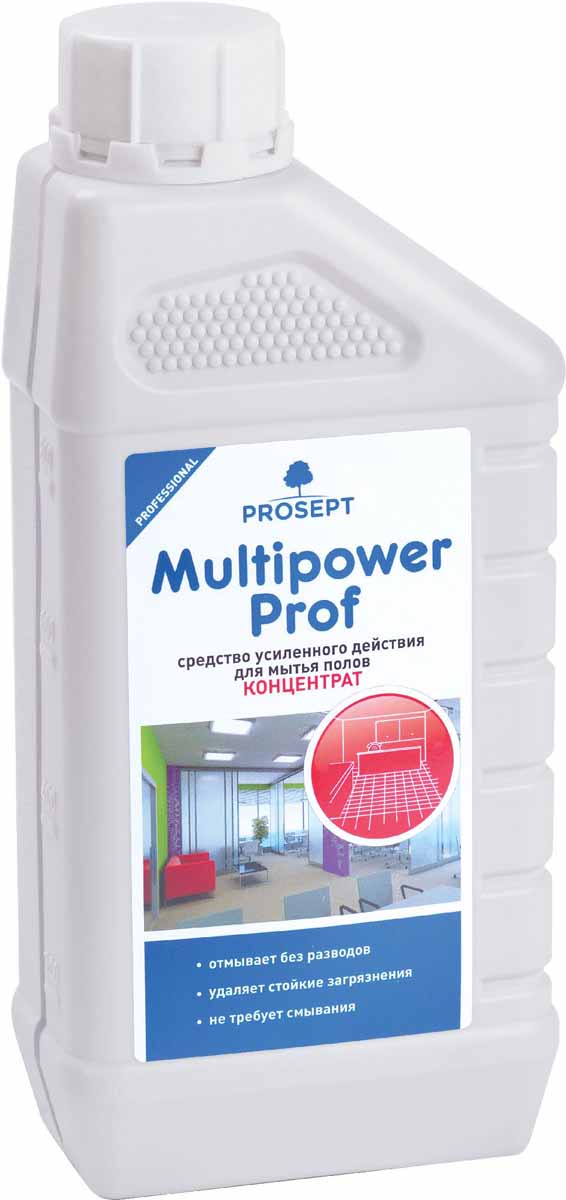 Средство для мытья всех типов полов Prosept Multipower Prof, усиленного действия, концентрат, 1 л101-1 Средство для мытья всех типов полов Prosept Multipower Prof, усиленного действия, концентрат, 1 л101-1Щелочное моющее низкопенное средство для мытья следующих типов напольных покрытий - линолеума, ламината, керамических, из натурального и искусственного камня (мрамор, гранит, терраццо), синтетических (ПВХ, винил), каучуковых, окрашенных деревянных, наливных. Удаляет основные виды загрязнений с большинства типов напольных покрытий. Не требует смывания и не оставляет разводов.Товар сертифицирован.