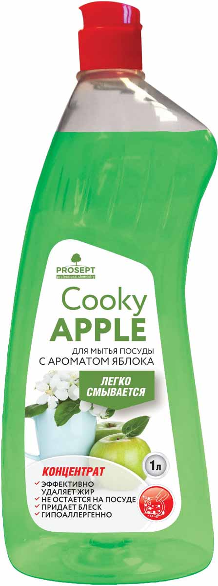 Гель для мытья посуды Prosept Cooky Apple, концентрат, с ароматом яблока, 1 л134-1 Гель для мытья посуды Prosept Cooky Apple, концентрат, с ароматом яблока, 1 л134-1Густое гелеобразное средство для мытья посуды, столовых приборов, кухонного и кондитерского инвентаря, посуды для приготовления пищи.Товар сертифицирован.