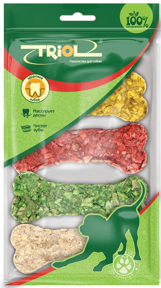 Лакомство для собак Triol Кость прессованная, длина 7,5 см, 4 штMB3-MIX-4P Лакомство для собак Triol Кость прессованная, длина 7,5 см, 4 штMB3-MIX-4PЛакомство для собак Кость прессованная является не только лакомством, оно также прекрасно очищает зубы и межзубное пространство, освежает дыхание. При ежедневном применении предупреждает образование зубного налета. Такая косточка будет аппетитным лакомством и занимательной игрушкой для вашего любимца.Кость всегда была и остается для собак предметом незаменимым и знаковым. Кость - это и зубная щетка, и тренажер для челюстей, и любимая игрушка, и просто приятное времяпрепровождение для любой собаки.Кость Triol помогает собаке предохранять зубы от зубного камня, очищает межзубное пространство, тренируют челюстные мышцы, привлекает собачье внимание на долгое время, что значительно снижает риск грызения предметов мебели и личных вещей хозяина.- Полезное и вкусное;- Удовлетворяет природный жевательный инстинкт собаки;- Как дополнение к общему питанию собаки.Размер кости: 10 см х 3 см х 2 см.В упаковке: 4 шт. Состав: сыромятная кожа.Товар сертифицирован.