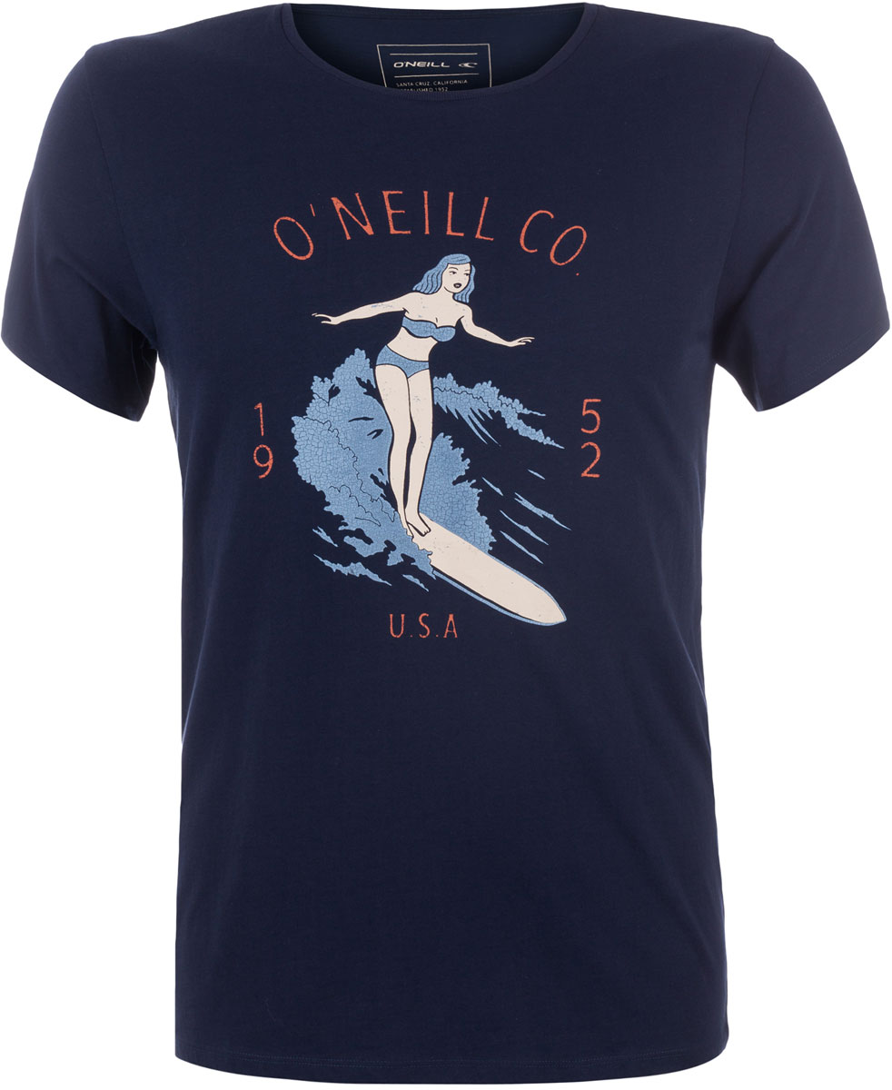 Футболка мужская ONeill Lm Script V-Neck T-Shirt, цвет: темно-синий. 7A3666-5056. Размер S (46/48)7A3666-5056 Футболка мужская ONeill Lm Script V-Neck T-Shirt, цвет: темно-синий. 7A3666-5056. Размер S (46/48)7A3666-5056Футболка мужская ONeill выполнена из 100% хлопка. Модель имеет стандартный крой, короткий рукав и круглый вырез горловины. Футболка дополнена изображением в стиле ретро.