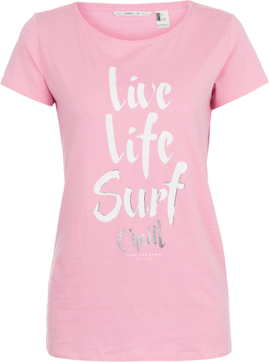Футболка женская ONeill Lw S/Slv Logo T-Shirt, цвет: розовый. 7A8651-4076. Размер XS (42/44)7A8651-4076 Футболка женская ONeill Lw S/Slv Logo T-Shirt, цвет: розовый. 7A8651-4076. Размер XS (42/44)7A8651-4076Футболка женская ONeill выполнена из 100% хлопка. Модель имеет стандартный крой, короткий рукав и круглый вырез горловины. Футболка дополнена надписями.