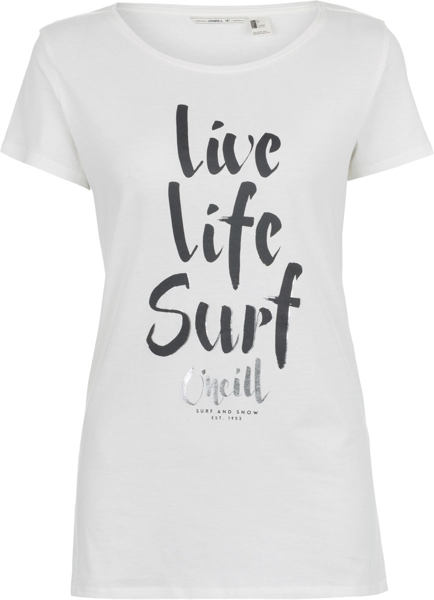 Футболка женская ONeill Lw S/Slv Logo T-Shirt, цвет: белый. 7A8651-1030. Размер L (48/50)7A8651-1030 Футболка женская ONeill Lw S/Slv Logo T-Shirt, цвет: белый. 7A8651-1030. Размер L (48/50)7A8651-1030Футболка женская ONeill выполнена из 100% хлопка. Модель имеет стандартный крой, короткий рукав и круглый вырез горловины. Футболка дополнена надписями.