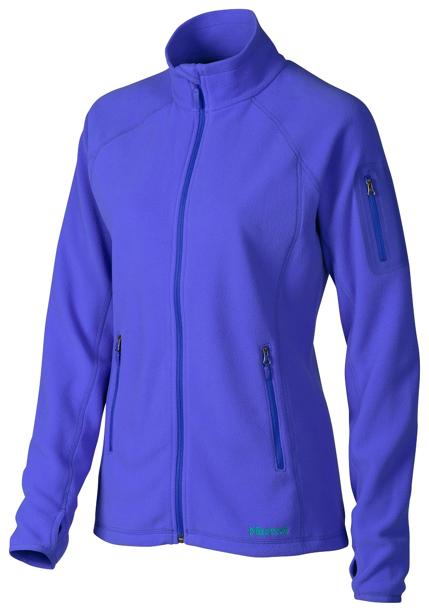 Толстовка женская Marmot Wms Flashpoint Jacket, цвет: сиреневый. 88290-2517. Размер S(46/48)88290-2517 Толстовка женская Marmot Wms Flashpoint Jacket, цвет: сиреневый. 88290-2517. Размер S(46/48)88290-2517Легкая толстовка из тонкого флиса Polartec® Classic 100 – превосходный баланс тепла и веса. Куртка может использоваться в качестве утепляющего слоя под верхнюю одежду в холодное время года или как самостоятельная вещь в прохладную сухую погоду. Эластичные манжеты с прорезью для большого пальца для комфорта при интенсивном движении. Изделие дополнено теплыми карманами на молнии из мягкой ткани, в которых легко согреть руки.