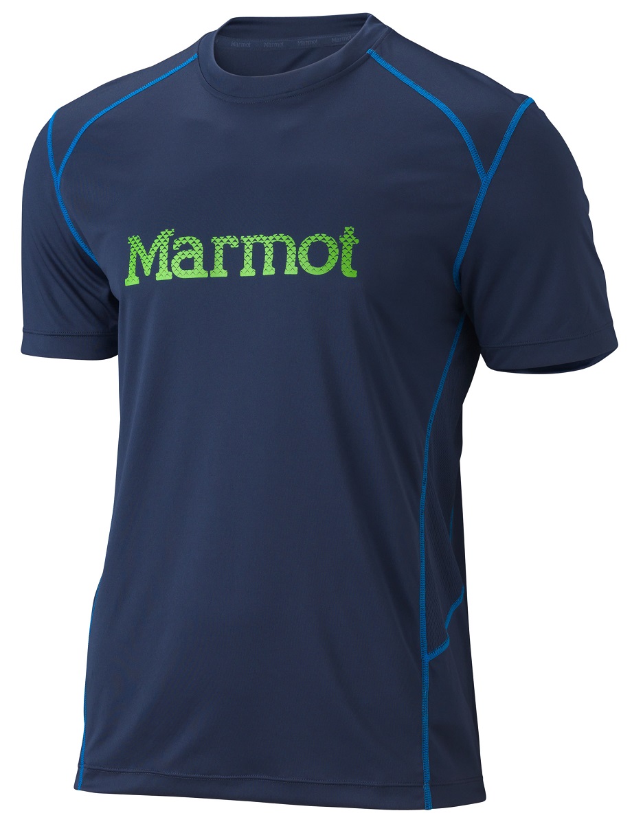 Футболка мужская Marmot Windridge with Graphic SS, цвет: темно-синий. 63170-2951. Размер L(50/52)63170-2951 Футболка мужская Marmot Windridge with Graphic SS, цвет: темно-синий. 63170-2951. Размер L(50/52)63170-2951Классическая стильная футболка со светоотражающими логотипами Marmot отлично подойдет для занятий активными видами спорта с интенсивной нагрузкой, начиная от пробежек в парке и заканчивая скалолазанием. Модель выполнена с защитой от ультрафиолета (UPF) 50. Мягкая дышащая легкая трикотажная ткань. Быстросохнущая и влагоотводящая ткань. Плоские швы для дополнительного комфорта. Сетчатые вставки для вздухопроницаемости.