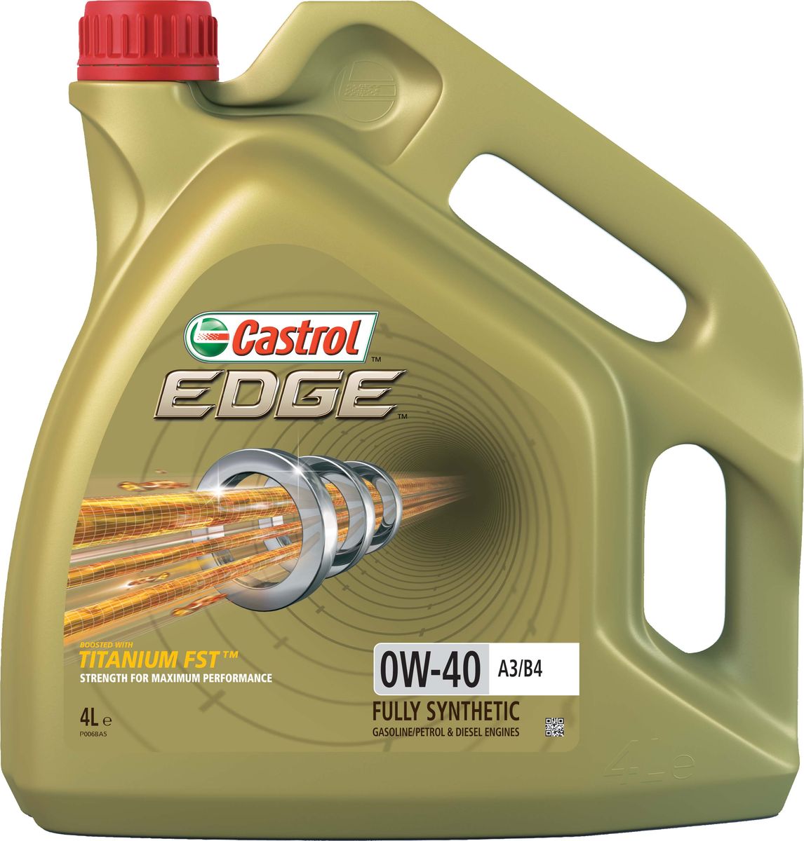 Масло моторное Castrol Edge, синтетическое, класс вязкости 0W-40, A3/B4, 4 л. 156E8C156E8C Масло моторное Castrol Edge, синтетическое, класс вязкости 0W-40, A3/B4, 4 л. 156E8C156E8CПолностью синтетическое моторное масло Castrol Edge произведено с использованием новейшей технологии TITANIUM FST™, придающей масляной пленке дополнительную силу и прочность благодаря соединениям титана.TITANIUM FST™ радикально меняет поведение масла в условиях экстремальных нагрузок, формируя дополнительный ударопоглащающий слой. Испытания подтвердили, что TITANIUM FST™ в 2 раза увеличивает прочность пленки, предотвращая ее разрыв и снижая трение для максимальной производительности двигателя.С Castrol Edge ваш автомобиль готов к любым испытаниям независимо от дорожных условий.Castrol Edge предназначено для бензиновых и дизельных двигателей автомобилей,где производитель рекомендует моторные масла класса вязкости SAE 0W-40 спецификаций ACEA A3/B3, A3/B4, API SN/CF или более ранних. Castrol Edge одобрено к применению ведущими производителями техники.Castrol Edge обеспечивает надежную и максимально эффективную работу современных высокооборотных двигателей производителей спортивной и тюнингованной техники, а также автомобилей класса люкс, требующих высокого уровня защиты и использованиямаловязких масел с повышенными эксплуатационными характеристиками.Castrol Edge:- поддерживает максимальную мощность двигателя, как в краткосрочном периоде времени, так и на длительный срок эксплуатации;- повышает КПД двигателя (независимо подтверждено);- обеспечивает непревзойденный уровень защиты мотора в разных условиях движения и широком диапазоне температур;- подавляет образование отложений, способствуя повышению скорости реакции двигателя на нажатие педали акселератора;- превышает жесткие требования к эксплуатационным свойствам моторных масел,устанавливаемые стандартами премиальных брендов производителей техники, включаявсе модели FPV, престижные марки европейских и японских автомобилей.Спецификации:ACEA A3/B3, A3/B4,API SN/CF,BMW Longlife-01,Meets Ford WSS-M2C937-A,MB-Approval 229.3/ 229.5,Porsche A40,VW 502 00/ 505 00.Товар сертифицирован.