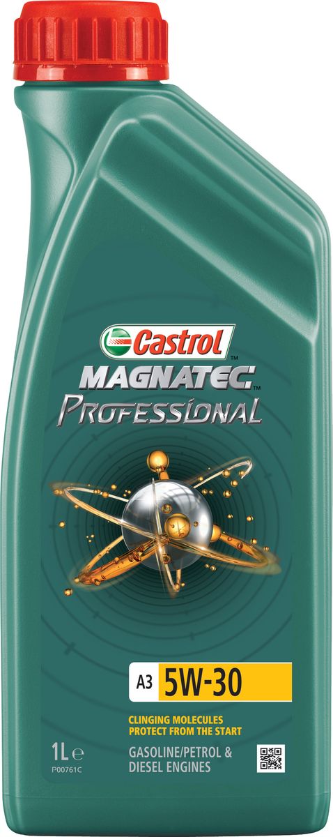 Масло моторное Castrol Magnatec Professional, синтетическое, A3 5W-30, 1 л156EBF Масло моторное Castrol Magnatec Professional, синтетическое, A3 5W-30, 1 л156EBFМоторное масло Castrol Magnatec Professional значительно снижает износ двигателя*. При выключенном двигателе моторное масло стекает в поддон картера, оставляя важнейшие детали двигателя незащищенными. В отличие от остальных масел молекулы Castrol Magnatec Professional притягиваются к деталям двигателя, образуя сверхпрочную масляную пленку, обеспечивающую дополнительную защиту с первой секунды пуска двигателя. Продукт прошел процесс микрофильтрации и сертифицирован как CO2-нейтральный в соответствии с высочайшими мировыми стандартами. Для профессионального использования на СТО. * согласно отраслевому тесту на износ Sequence IVA. Применение. Моторное масло Castrol Magnatec Professional A3 5W-30 предназначено для бензиновых и дизельных двигателей автомобилей, где производитель рекомендует смазочные материалы класса вязкости SAE 5W-30 спецификаций ACEA A3/B4, API SL/CF или более ранних. Castrol Magnatec Professional A3 5W-30 одобрено к применению большинством производителей техники (см. раздел спецификаций и руководство по эксплуатации автомобиля). Преимущества. Молекулы Castrol Magnatec Professional: - притягиваются к деталям двигателя, образуя устойчивый защитный слой, сохраняющийся с первой секунды работы двигателя вплоть до следующего пуска; - направляются к узлам, подверженным наибольшей нагрузке, образуя дополнительный слой там, где это необходимо; - обеспечивают постоянную защиту в любых условиях эксплуатации, при различных стилях вождения и в широком диапазоне температур. Castrol Magnatec Professional A3 5W-30 проявляет отличные эксплуатационные характеристики в экстремальных условиях холодного пуска. Спецификации. ACEA A3/B3, A3/B4; API SL/CF; BMW Longlife-01; MB-Approval 229.3; Renault RN 0700.Товар сертифицирован.