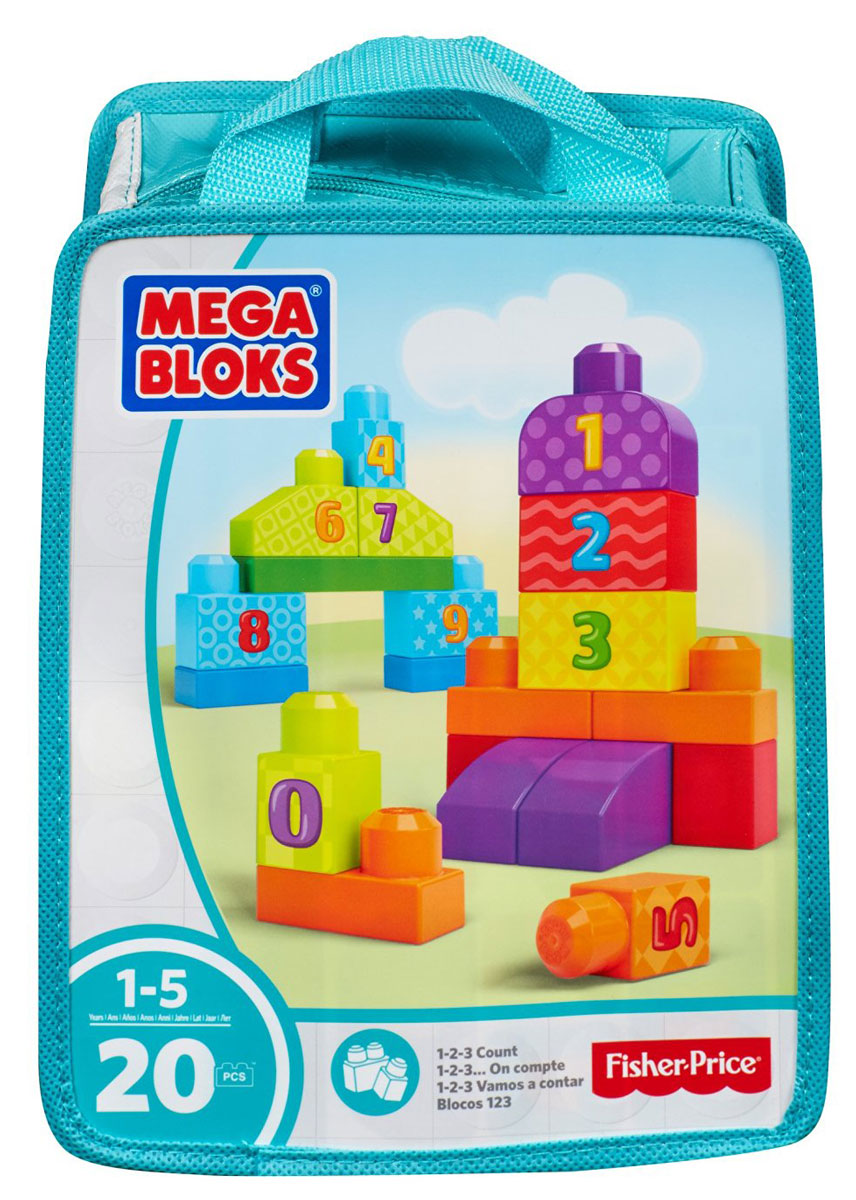 Mega Bloks First Builders Конструктор Учимся считать цвет бирюзовый
