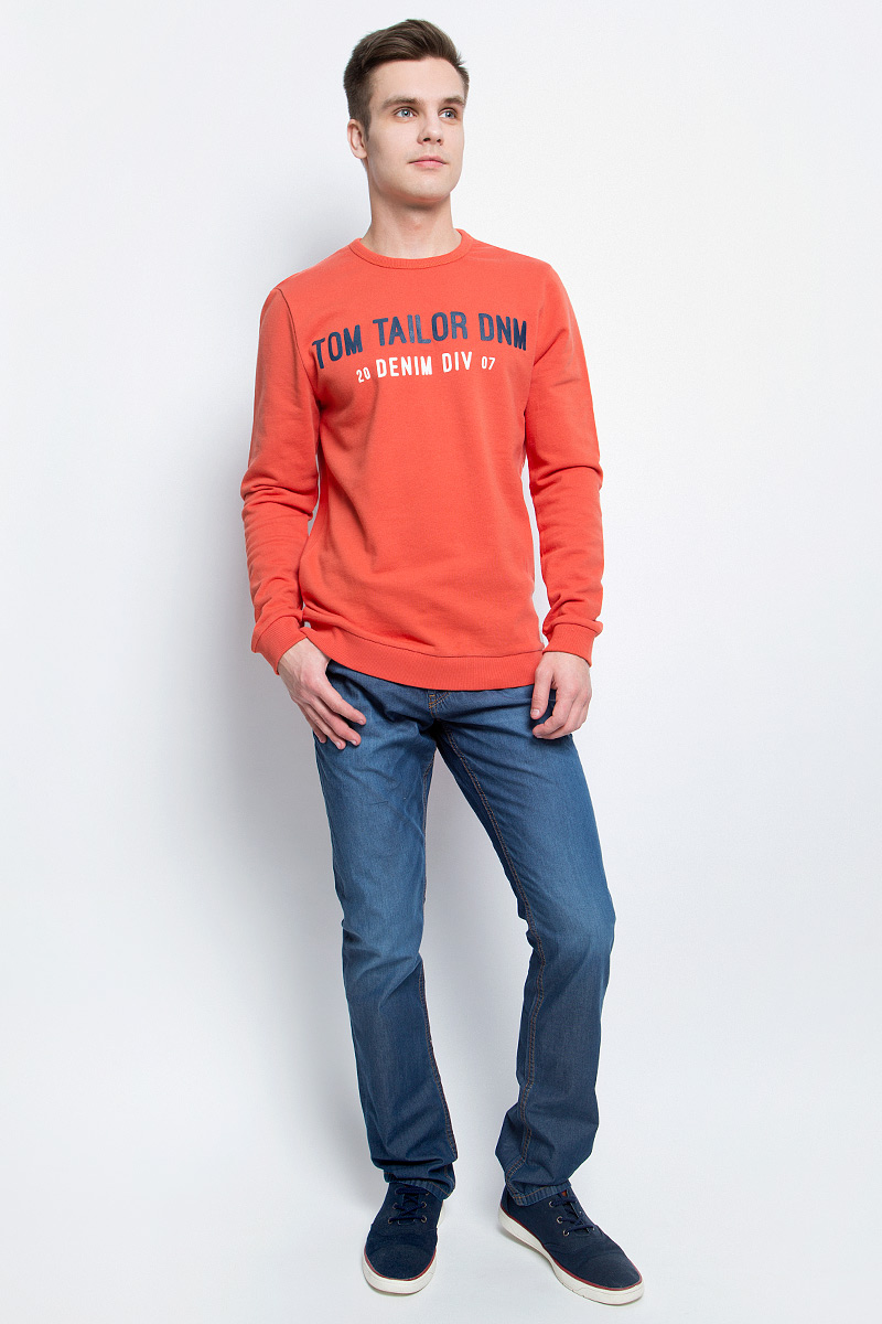 Джемпер мужской Tom Tailor, цвет: оранжевый. 2531287.00.12_4265. Размер XL (52) джемпер tom tailor цвет оранжевый