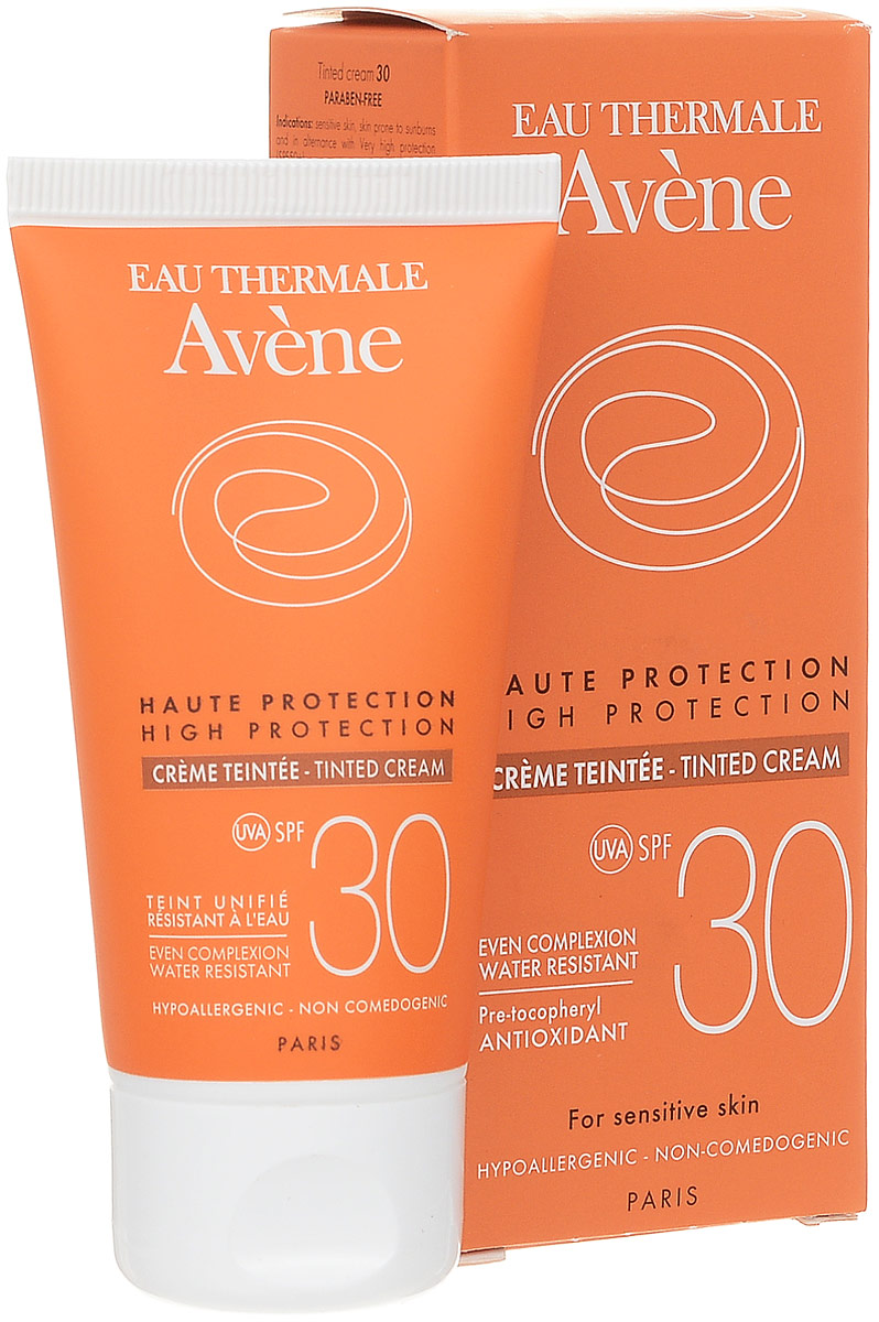Avene Солнцезащитный крем с тонирующим эффектом SPF30, 50 млC51609 Avene Солнцезащитный крем с тонирующим эффектом SPF30, 50 млC51609Крем улучшает цвет лица, придавая ему естественный оттенок загара. Фотостабильная формула с инновационным комплексом солнечных фильтров SunSitive обеспечивает высокую степень защиты от UVA/UVB излучения. Дышащая защитная пленка препятствует обезвоживанию эпидермиса, придает коже приятное сияние. Обеспечивает антиоксидантный эффект.