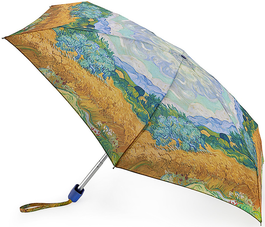 Зонт женский Fulton, механический, 5 сложений, цвет: золотистый, голубой. L794-2729