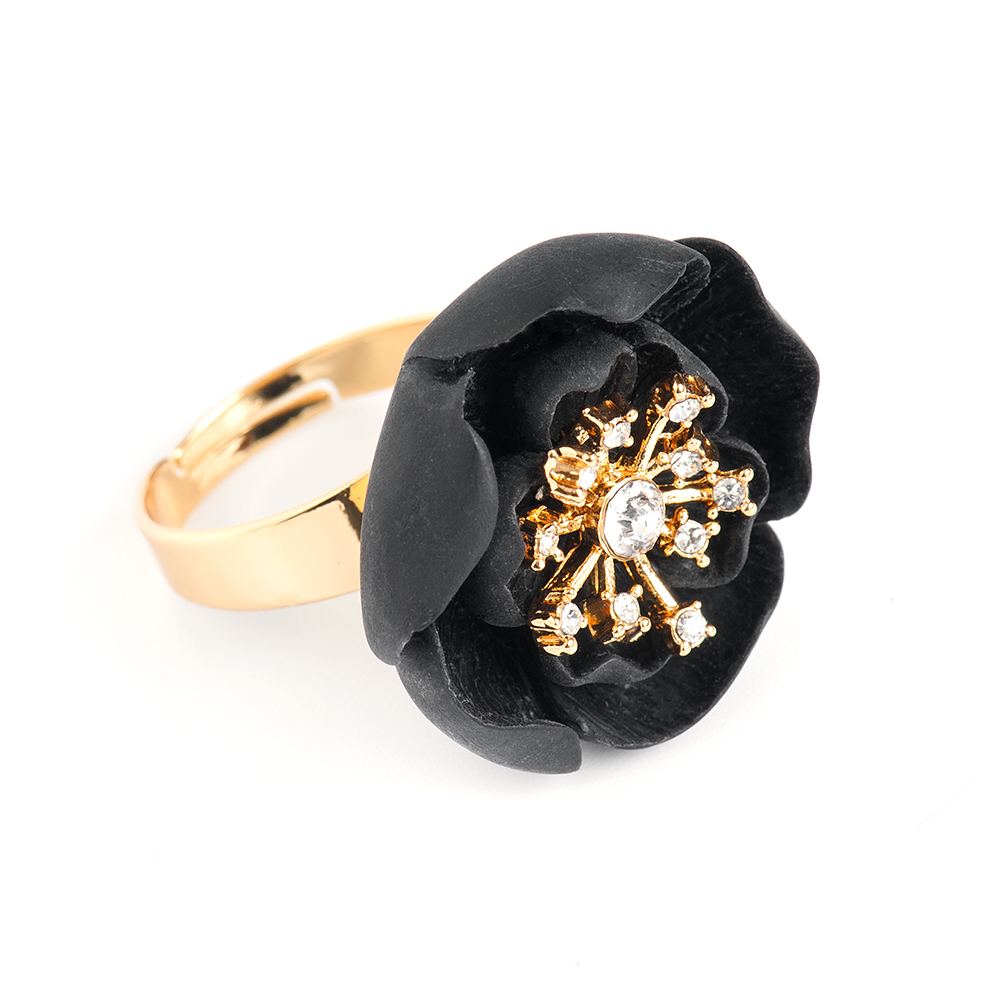 Кольцо Selena, цвет: золотистый, черный. 60026150