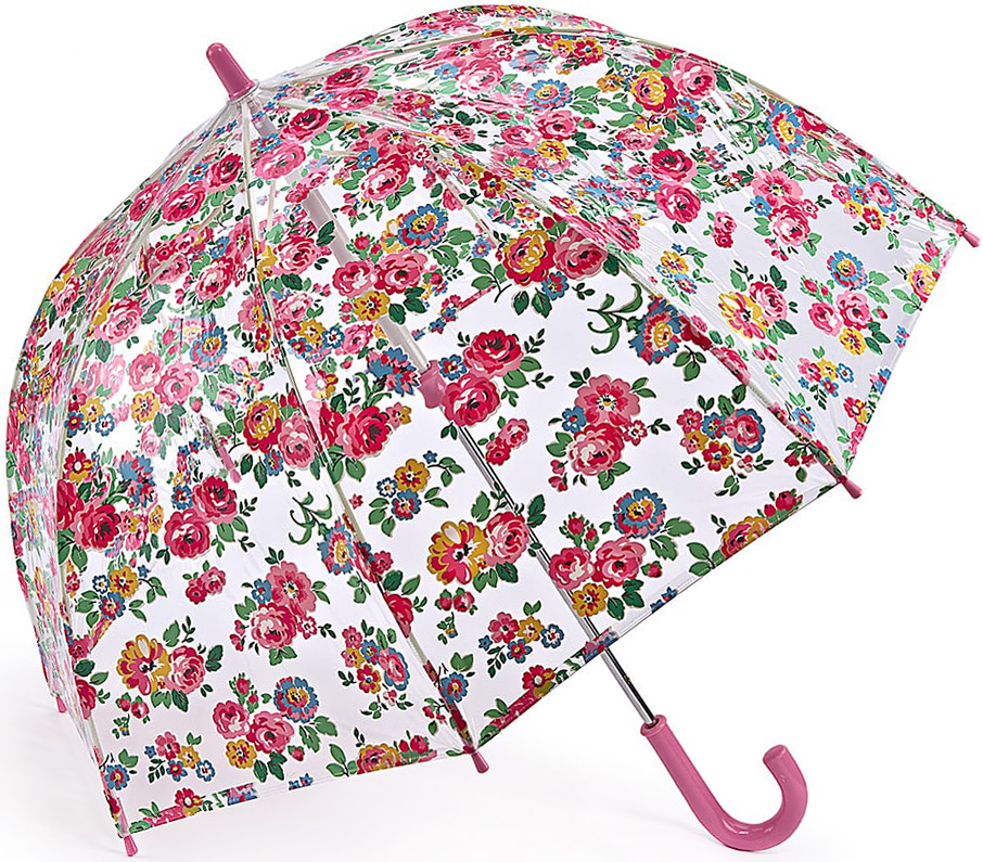 Зонт-трость детский Fulton, механический, цвет: розовый, прозрачный. C723-3301