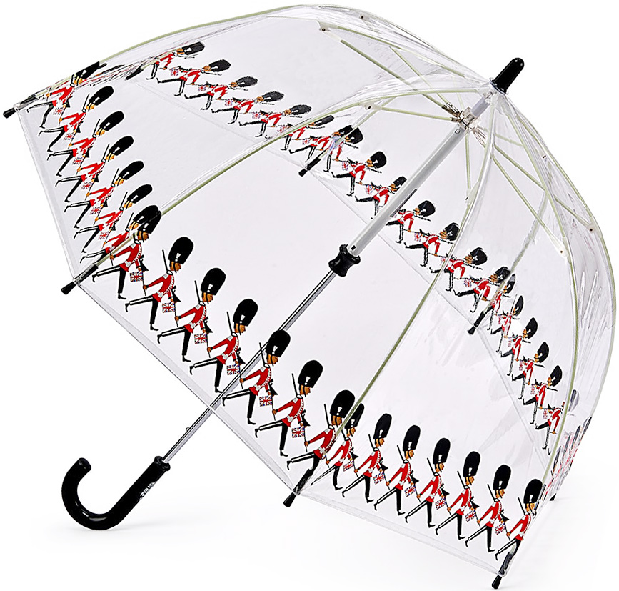Зонт-трость детский Fulton, механический, цвет: черный, прозрачный. C605-3323