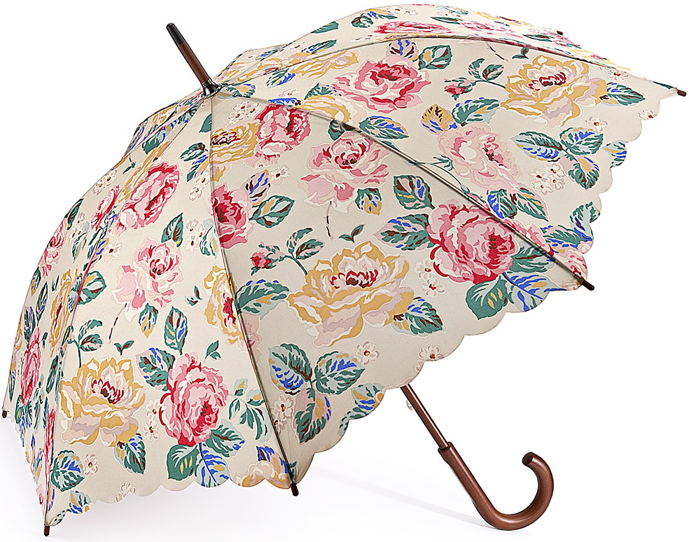 Зонт-трость женский Fulton, механический, цвет: бежевый, мультиколор. L541-3236