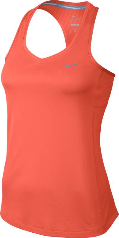 Майка для фитнеса женская Nike Miler Tank, цвет: оранжевый. 686880-842. Размер M (44/46)686880-842 Майка для фитнеса женская Nike Miler Tank, цвет: оранжевый. 686880-842. Размер M (44/46)686880-842Женская майка для фитнеса Miler Tank от Nike выполнена из полиэстера. Ткань Dri-FIT отводит влагу, обеспечивая быстрое высыхание во время бега.Т-образная спина не сковывает движений во время длительных пробежек.Сетка в верхней части спины обеспечивает дополнительный воздухообмен. Плоские швы не натирают кожу.