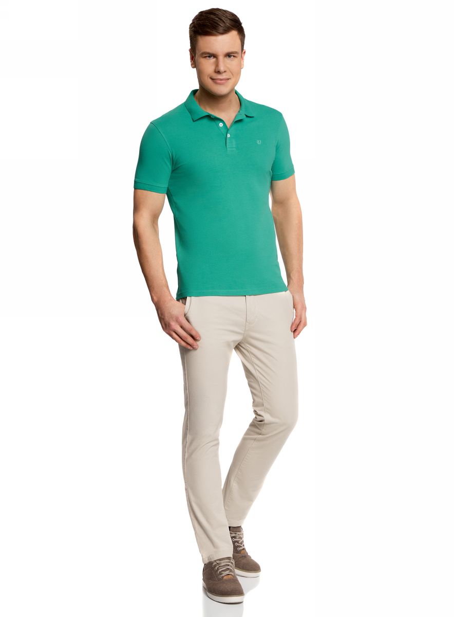 Поло мужское oodji Basic, цвет: ментоловый. 5B422002M/44032N/6500N. Размер XXL (58/60)5B422002M/44032N/6500N Поло мужское oodji Basic, цвет: ментоловый. 5B422002M/44032N/6500N. Размер XXL (58/60)5B422002M/44032N/6500NСтильное мужское поло от oodji, изготовленное из натурального хлопка пике, позволяет коже дышать. Модель с короткими рукавами и отложным воротником застегивается спереди на три пуговицы. Манжеты рукавов дополнены трикотажными резинками.