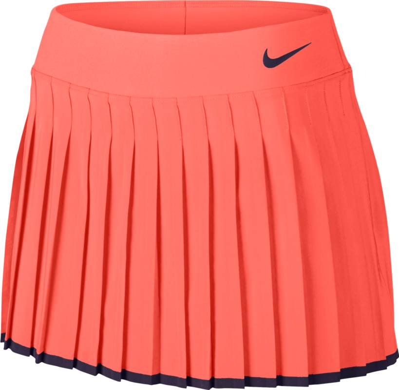 Юбка для тенниса Nike Victory Skirt, цвет: персиковый. 728773-890. Размер M (44/46)728773-890 Юбка для тенниса Nike Victory Skirt, цвет: персиковый. 728773-890. Размер M (44/46)728773-890Юбка для тенниса Victory Skirt от Nike выполнена из влагоотводящей ткани Dri - Fit. Модель расклешенного кроя с классическими складками оснащена вшитыми внутренними шортами. Эластичный пояс из материала Powermesh для комфортной посадки.