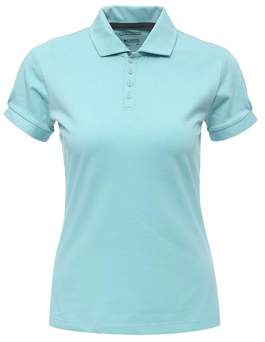 Поло женское Columbia Splendid Summer, цвет: ментоловый. 1491681-341. Размер S (44)1491681-341 Поло женское Columbia Splendid Summer, цвет: ментоловый. 1491681-341. Размер S (44)1491681-341Стильная женская футболка-поло Columbia Splendid Summer, изготовленная из хлопка и полиэстера с добавлением эластана, обладает высокой теплопроводностью, воздухопроницаемостью и гигроскопичностью. Технология материала Omni-Wick быстро впитывает влагу и отводит ее от тела. Технология Omni-Shade UPF 30 защищает от ультрафиолетовых лучей.Модель с короткими рукавами и отложным воротником - идеальный вариант для создания современного образа. Сверху футболка-поло застегивается на 4 пуговицы. Манжеты рукавов застегиваются на пуговицы. Нижняя часть модели по боковым швам оформлена небольшими разрезами.Такая футболка подарит вам комфорт в течение всего дня и послужит замечательным дополнением к вашему гардеробу.