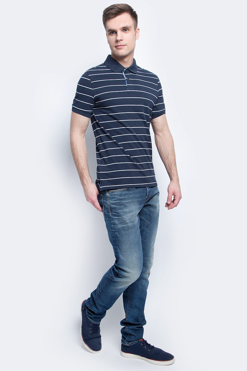 Поло мужское Baon, цвет: темно-синий. B707004_Deep Navy Striped. Размер XXXL (56)B707004_Deep Navy Striped Поло мужское Baon, цвет: темно-синий. B707004_Deep Navy Striped. Размер XXXL (56)B707004_Deep Navy StripedПоло мужское Baon выполнено из натурального хлопка. Модель с отложным воротником и короткими рукавами застегивается на пуговицы.