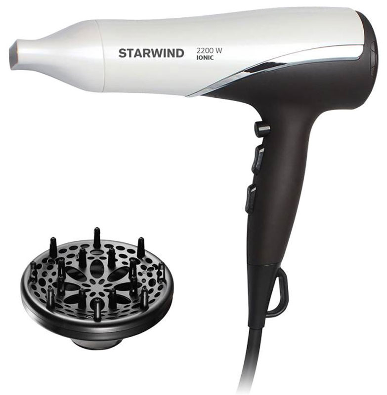 Starwind SHP7817, Dark Brown White фенSHP7817 Starwind SHP7817, Dark Brown White фенSHP7817Компактный и очень удобный фен Starwind SHP7817 с функцией ионизации. Работает в трех температурных режимах и имеет две скорости воздушного потока. Функция холодный воздух и встроенный ионизатор предохраняют волосы от повреждения и пересушивания, укрепляя их. Входящая в комплект насадка-диффузор позволит не только высушить волосы, но и придать им объем. Для максимально удобного повседневного использования предусмотрена петля для подвешивания.
