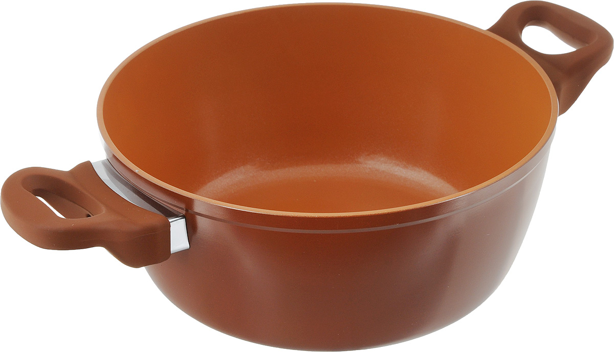 Кастрюля NaturePan Ceramic, без крышки, с керамическим антипригарным покрытием, 3 л. CrC24/бкCrC24/бк Кастрюля NaturePan Ceramic, без крышки, с керамическим антипригарным покрытием, 3 л. CrC24/бкCrC24/бкКастрюля NaturePan Ceramic выполнена из высококачественного алюминия с антипригарным керамическим покрытием. Покрытие абсолютно безопасно для здоровья, не содержит вредных веществ. Кастрюля оснащена удобными пластиковыми ручками с противоскользящим покрытием, которые не нагреваются.Подходит для всех типов плит, кроме индукционных. Разрешена только ручная мойка.Высота стенки: 10,5 см.Ширина кастрюли (с учетом ручек): 38 см. Уважаемые клиенты! Просим обратить внимание на тот факт, что крышка в комплект не входит.