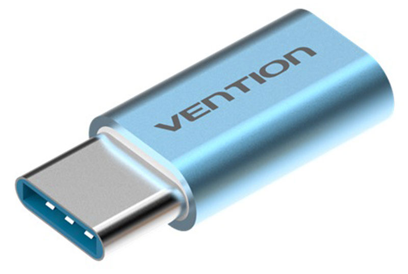 Vention VAS-S10-S, Light Blue адаптер-переходник USB Type C M-USB 2.0 micro B 5pin F