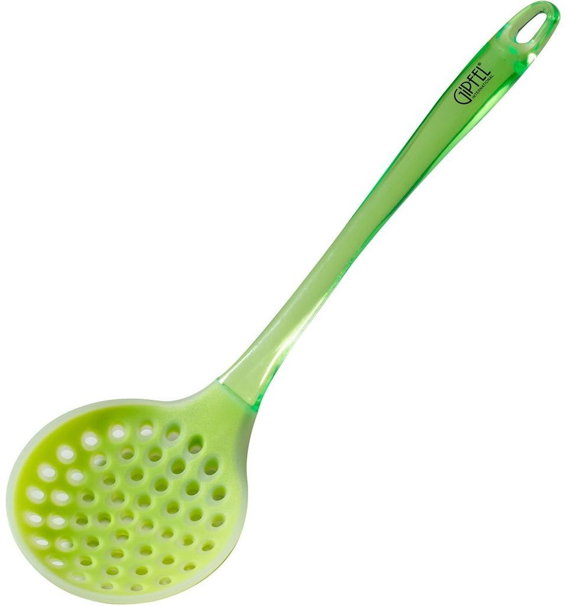 Шумовка Gipfel Diva, цвет: зеленый, длина 34 см2884 Шумовка Gipfel Diva, цвет: зеленый, длина 34 см2884Посуда Gipfel изготовлена только из качественных, экологически чистых материалов. Также уделяется особое внимание дизайну продукции, способному удовлетворять вкусы даже самых взыскательных покупателей. Сталь 8/10, из которой изготавливается посуда и аксессуары Gipfel, является уникальной. Она отличается высокими эксплуатационными характеристиками и крайне устойчива к физическим воздействиям. Сложно найти более подходящий для создания качественной кухонной посуды материал. Отличительной чертой металлической посуды, выполненной из подобной стали, является характерный сероватый оттенок поверхности и особый блеск. Это позволяет приготовить более здоровую пищу.