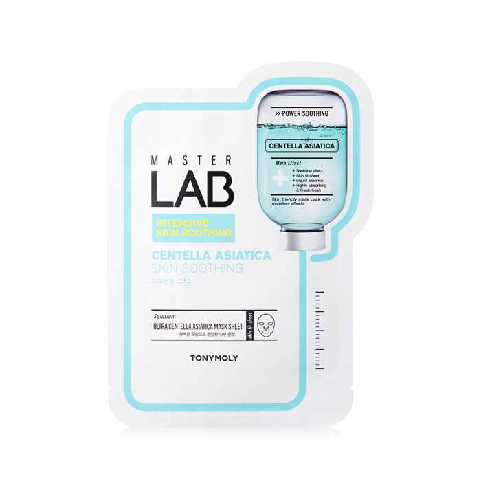 TonyMoly Маска азиатика сентелла Master Lab Centella Asiatika Mask Sheet, 19 грSS05040700 TonyMoly Маска азиатика сентелла Master Lab Centella Asiatika Mask Sheet, 19 грSS05040700Master LAB – тканевая маска, пропитанная специальной высококонцентрированной эссенцией. Маска позволяет в домашних условиях профессионально ухаживать за кожей лица, и делать это быстро, легко и просто. Маска предназначена для глубокого увлажнения кожи, восстановления ее гидролипидного барьера, для устранения сухости и шелушений.Центелла – часто используемый ингредиент в корейской косметологии. Она обладает уникальными свойствами: эффективно борется с воспалениями, разглаживает имеющиеся морщины, заживляет повреждения и способствует обновлению клеток, ускоряет синтез собственного коллагена, нормализует кровоснабжение, устраняет раздражения, придает коже мягкость, восстанавливает ее, поддерживает упругость и стимулирует рост новых клеток. Маска отлично увлажняет и питает кожные покровы, освежает и наполняет энергией. Срок годности: 30 месяцев.