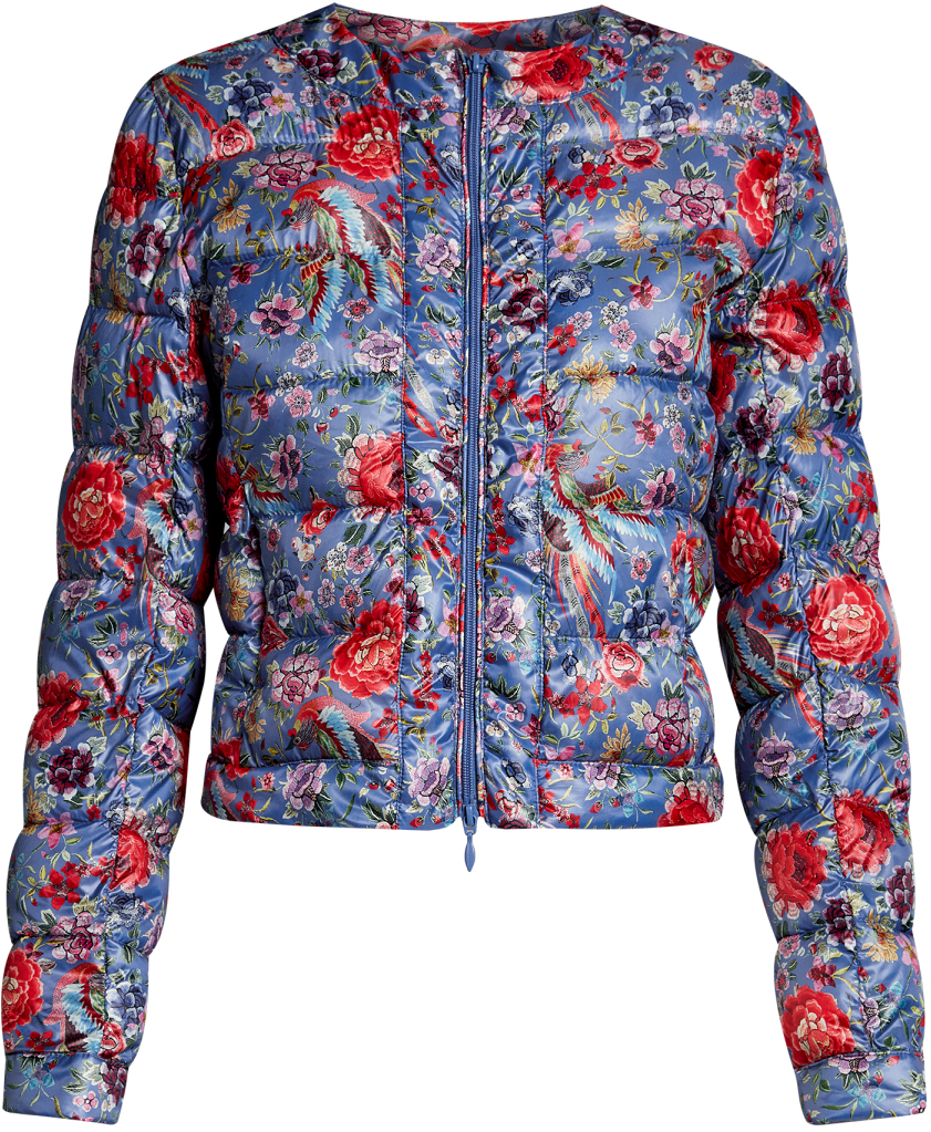 Куртка женская oodji Ultra, цвет: синий, красный. 10203050-1M/42257/7545F. Размер 38-170 (44-170)