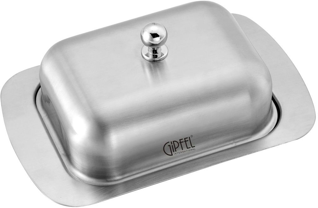Масленка Gipfel Stern, 18,5 х 12 х 6 см9357 Масленка Gipfel Stern, 18,5 х 12 х 6 см9357Масленка Gipfel Stern - ни один праздничный стол или обычный завтрак не обойдется без Gipfel. Масленка добавит порядка, уюта и удобства как на кухне, так и в гостиной. Не стоит себе отказывать в таких простых, но элегантных аксессуарах. Это классическая масленка, которая выполнена из нержавеющей стали с пластиковой крышкой. Она очень удобна в применении и хорошо гармонирует с другими столовыми приборами и посудой, ее можно мыть в посудомоечной машине.