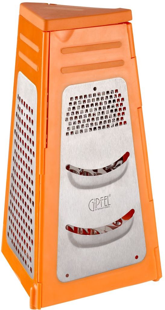 Терка Gipfel Tela, трехсторонняя, складная, цвет: оранжевый, 21 х 14 х 10 см9774 Терка Gipfel Tela, трехсторонняя, складная, цвет: оранжевый, 21 х 14 х 10 см9774Посуда Gipfel изготовлена только из качественных, экологически чистых материалов. Также уделяется особое внимание дизайну продукции, способному удовлетворять вкусы даже самых взыскательных покупателей. Сталь 8/10, из которой изготавливается посуда и аксессуары Gipfel, является уникальной. Она отличается высокими эксплуатационными характеристиками и крайне устойчива к физическим воздействиям. Сложно найти более подходящий для создания качественной кухонной посуды материал. Отличительной чертой металлической посуды, выполненной из подобной стали, является характерный сероватый оттенок поверхности и особый блеск. Это позволяет приготовить более здоровую пищу.