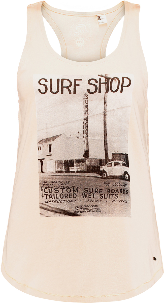 Майка женская ONeill Lw 65 Years Tanktop, цвет: светло-розовый. 7A6965-4075. Размер S (44/46)7A6965-4075 Майка женская ONeill Lw 65 Years Tanktop, цвет: светло-розовый. 7A6965-4075. Размер S (44/46)7A6965-4075Женская майка ONeill выполнена из 100% хлопка. Модель без рукавов, с круглым вырезом и со спинкой-борцовкой. На груди майка дополнена рисунком в стиле ретро.