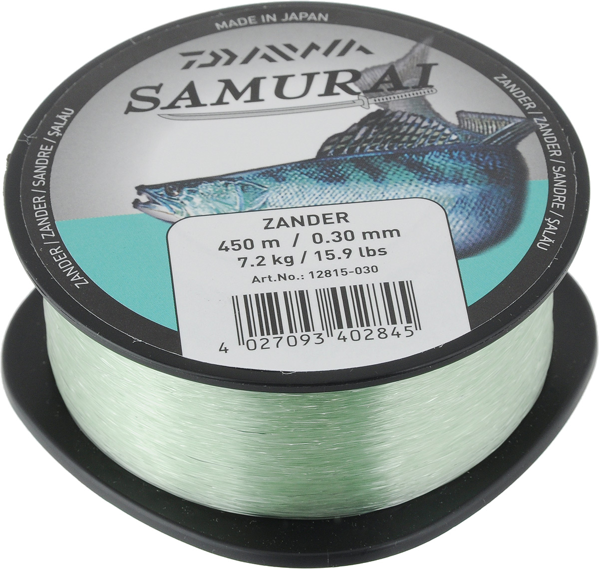 Леска Daiwa Samurai Zander, цвет: светло-зеленый, 450 м, 0,3 мм, 7,2 кг antonia zander блузка