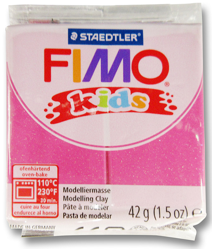 Fimo Kids Полимерная глина с блестками цвет розовый