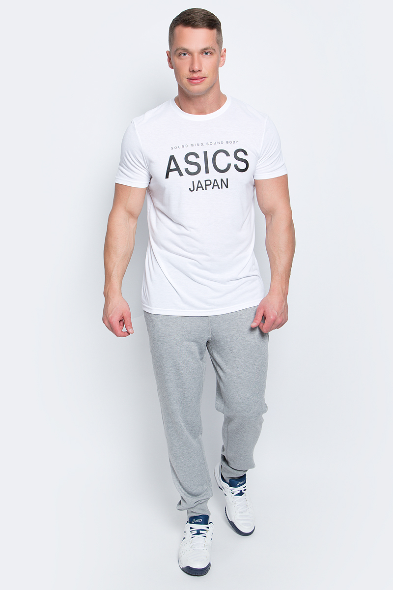 Футболка мужcкая Asics Logo Top, цвет: белый. 141100-0001. Размер S (46/48)141100-0001 Футболка мужcкая Asics Logo Top, цвет: белый. 141100-0001. Размер S (46/48)141100-0001Мужская футболка Asics выполнена из полиэстера с добавлением вискозы и эластана.У модели классический круглый ворот и короткие стандартные рукава. Спереди изделие оформлено принтом с надписями, на спинке - логотипом бренда. Технология Motion Dry позволяет выводить влагу, оставляя тело сухим и сохраняя его оптимальный температурный режим.