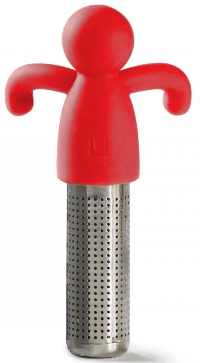 Заварник для чая Umbra Buddy, цвет: красный480406-505 Заварник для чая Umbra Buddy, цвет: красный480406-505Заваривайте любимый чай сразу в кружке с помощью заварочника «Бадди». Такой забавный человечек развеселит Вас за завтраком и напоит ароматным чаем в считанные минуты его заварив. Благодаря мелкому сетчатому основанию чаинки не высыпятся, но чай получится насыщенным в считанные секунды. Зафиксировать заварник можно благодаря «ручкам» человечка, они легко гнутся в зависимости от формы кружки и прочно закрепляются на ее стенке.Идея и разработка ёмкости принадлежит известным дизайнерам Alan Wisniewski и Gil Cohen.