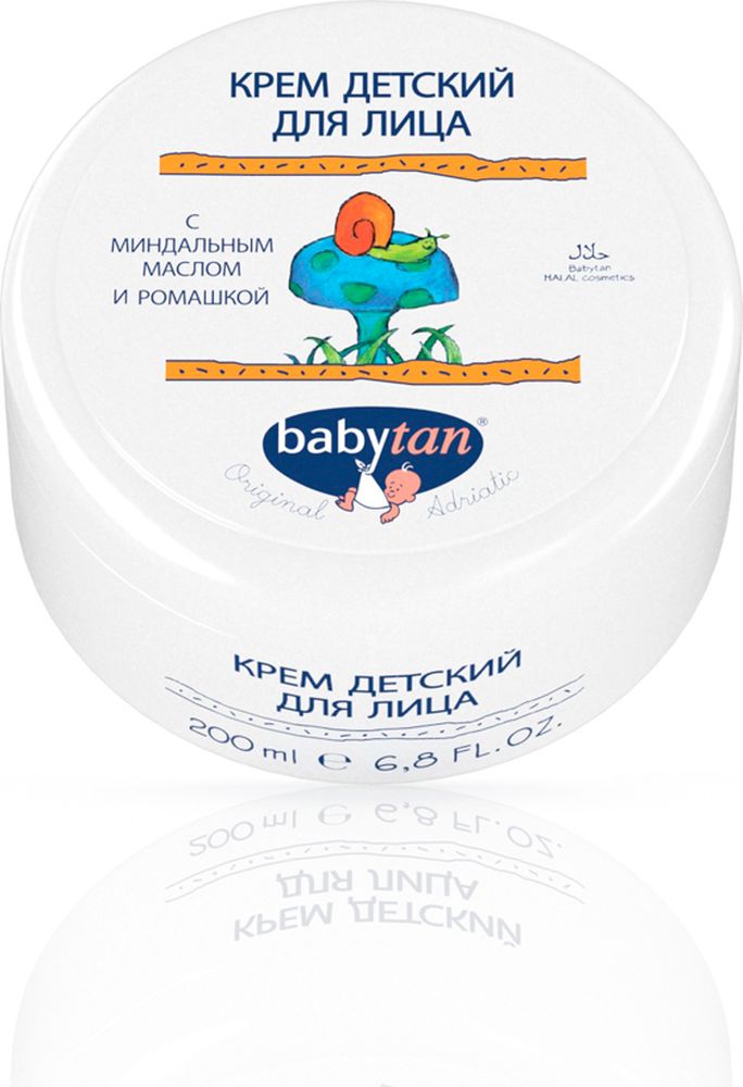 Baby Tan Крем детский для лица с миндальным маслом и экстрактом ромашки 200 мл10368 Baby Tan Крем детский для лица с миндальным маслом и экстрактом ромашки 200 мл10368100% натуральная косметика. Крем для ухода и защиты кожи лица ребенка. Увлажняет, питает и защищает от вредных воздействий окружающей среды. Ослабляет аллергические реакции и стимулирует обмен веществ. Крем может использоваться с раннего возраста до подросткового периода. Особенно эффективен в сочетании с витаминным детским маслом.