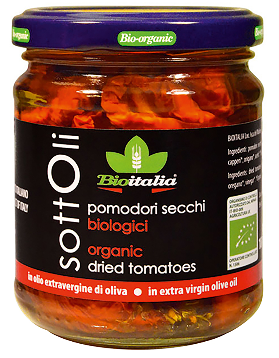 Bioitalia Томаты сушеные в оливковом масле, 180 г1770006 Bioitalia Томаты сушеные в оливковом масле, 180 г1770006Измельченные вяленые томаты со средиземноморскими травами и оливковым маслом. Неподражаемый крем с мягким вкусом идеально подходит для брускет и бутербродов, пасты, мяса и овощных рагу. Прекрасный ингредиент для соусов и разнообразных салатов.