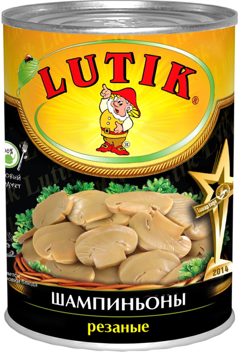 Lutik Шампиньоны резаные, 425 мл0680005 Lutik Шампиньоны резаные, 425 мл0680005Шампиньоны Lutik резаные отлично впишутся в рацион любой семьи! Консервация - это специальная обработка продуктов, при которой прекращается размножение микроорганизмов и деятельность ферментов.