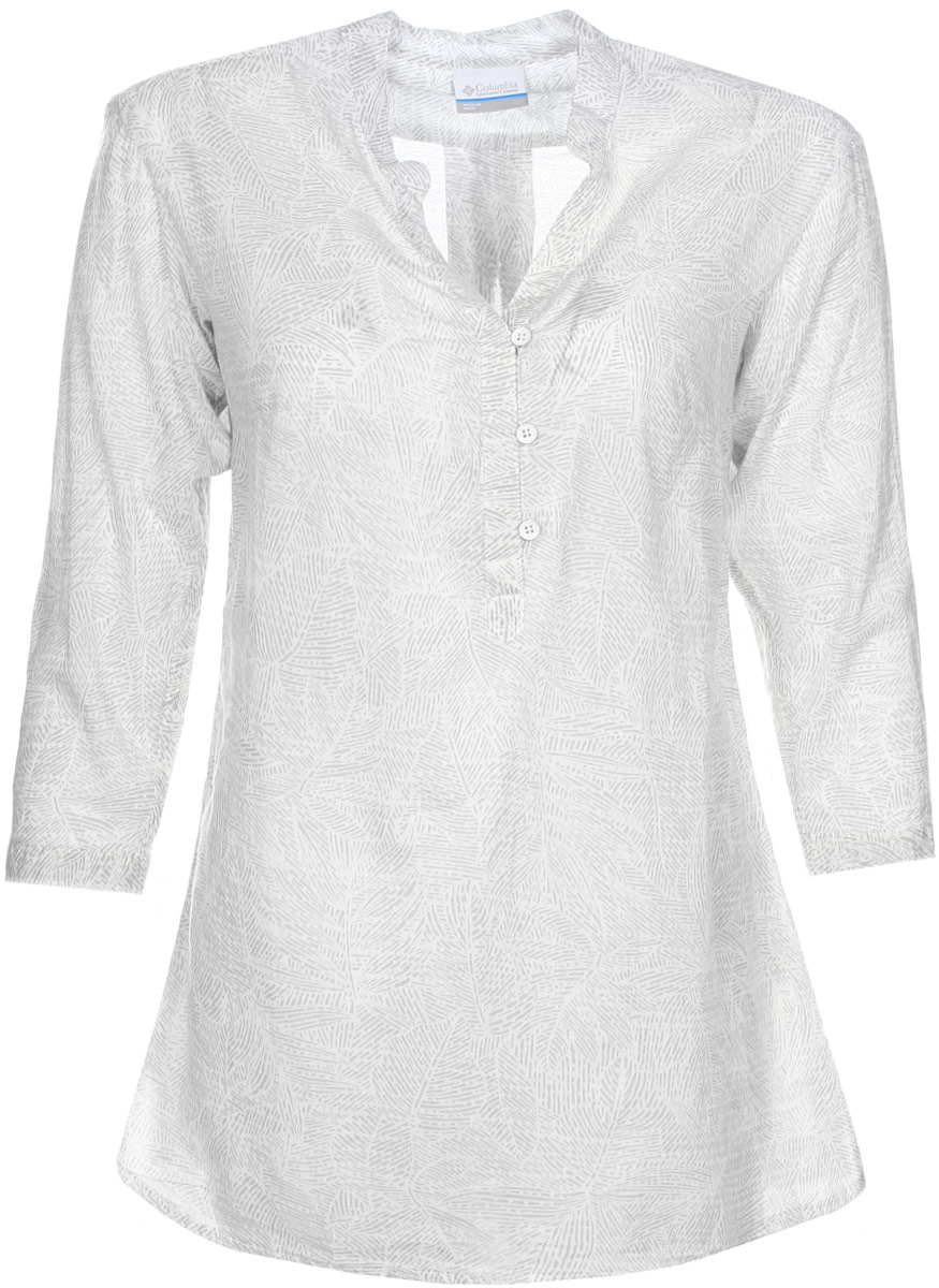 Туника женская Columbia Early Tide, цвет: белый, серый. 1659031-101. Размер L (48)1659031-101 Туника женская Columbia Early Tide, цвет: белый, серый. 1659031-101. Размер L (48)1659031-101Женская туника Columbia Early Tide изготовлена из натурального хлопка. Модель с V-образным вырезом горловины и закатывающимися рукавами застегивается сверху на пуговицы. Туника оформлена принтом.