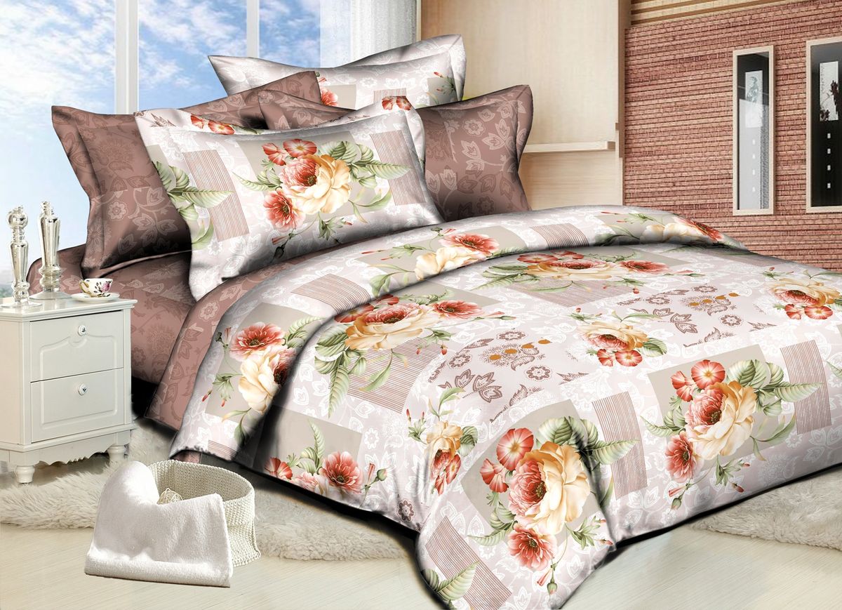 Комплект белья Amore Mio Rose, 2-спальный, наволочки 70x7082908 Комплект белья Amore Mio Rose, 2-спальный, наволочки 70x7082908Комплект постельного белья Amore Mio является экологически безопасным для всей семьи, так как выполнен из сатина (100% хлопок). Постельное белье оформлено оригинальным рисунком и имеет изысканный внешний вид. Сатин - это ткань сатинового (атласного) переплетения нитей. Имеет гладкую, шелковистую лицевую поверхность, на которой преобладают уточные нити (уток - горизонтально расположенные в тканом полотне нити). Сатин изготавливается из крученой хлопковой нити двойного плетения. Он чрезвычайно приятен на ощупь, не электризуется и не скользит по кровати. Сатин прекрасно сохраняет форму и не мнется, отлично пропускает воздух, что позволяет телу дышать и дарит здоровый и комфортный сон.Комплект состоит из пододеяльника, простыни и двух наволочек.